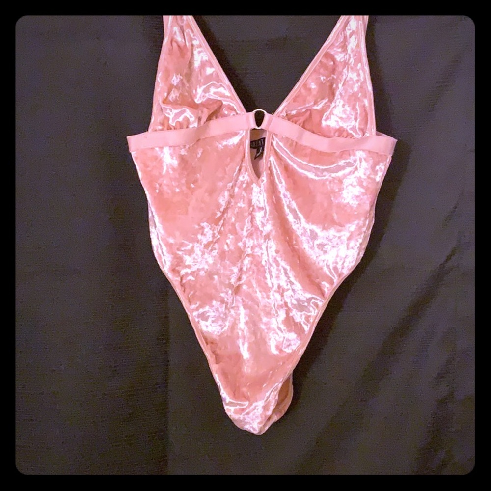 Silky pink rave bodysuit